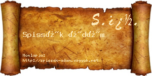 Spissák Ádám névjegykártya